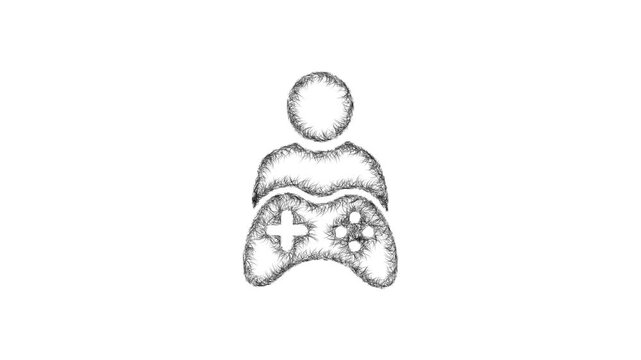 Sketch game developer icon animation - smooth progressive reveal