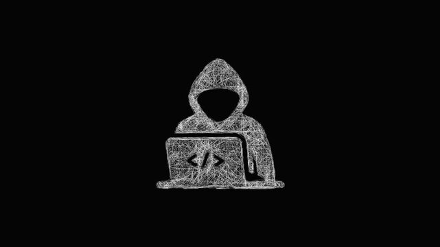 Sketch ethical hacker icon animation - smooth progressive reveal