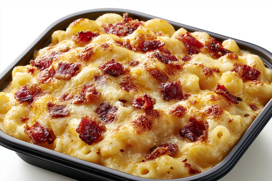 Baked Macaroni Isolated on White Background