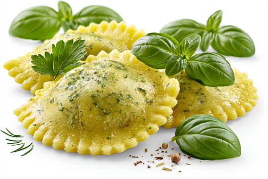 Ravioli Isolated on White Background