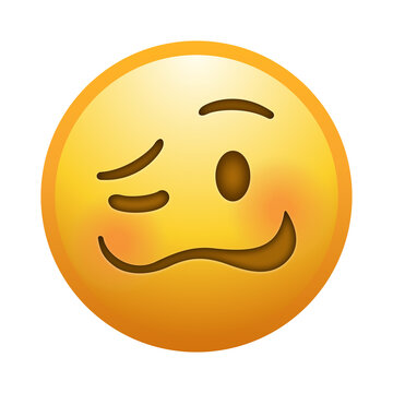 Woozy face emoji illustration, isolated on transparent background.
