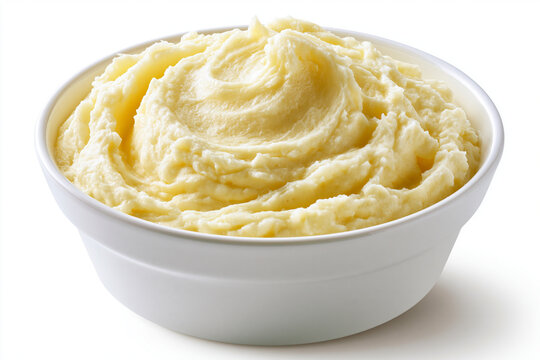 Instant Mashed Potato Isolated on White Background
