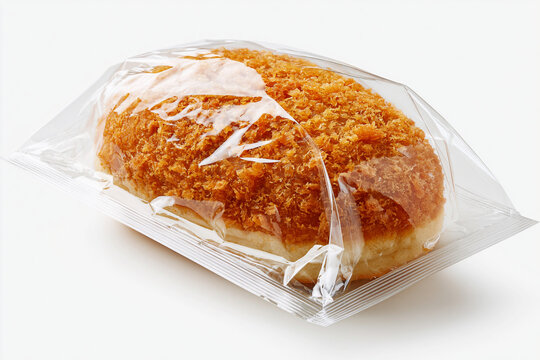 Japanese Curry Bread Isolated on White Background