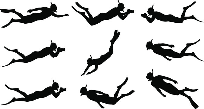 Swimmer performing various freestyle strokes in water