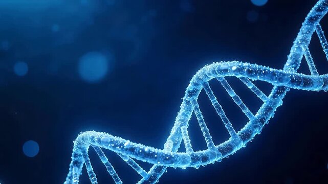 Blue DNA double helix structure