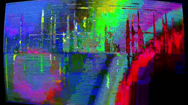 Old film VHS tv overlay effect, Retro noise tv grain texture footage screen