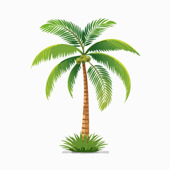 Fototapeta premium Coconut palm tree, tropical style, clean vector