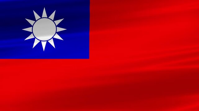An animated wavy flag of Taiwan as a background. Also known as the Republic of China (ROC)