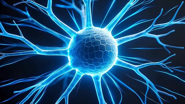 Neuron cell structure with axons