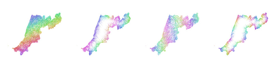 Obraz premium Multicolored sketch Leiria map design set