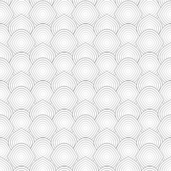 Obraz premium Minimalist geometric line pattern, seamless white abstract background with grey curved shapes, elegant repeating scale texture vector