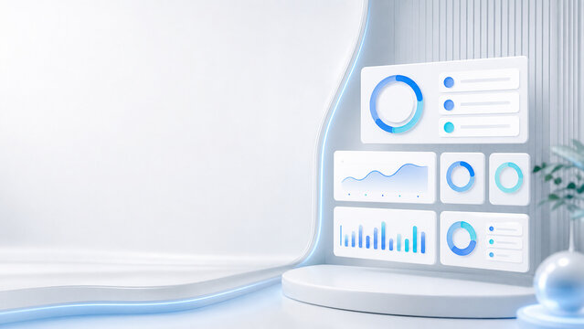 AI Training Dashboard with Business Analytics and Corporate Learning Concept