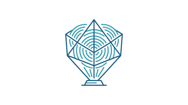 Abstract geometric pyramid with concentric circles.