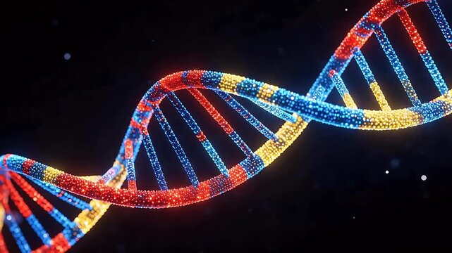Colorful DNA helix structure