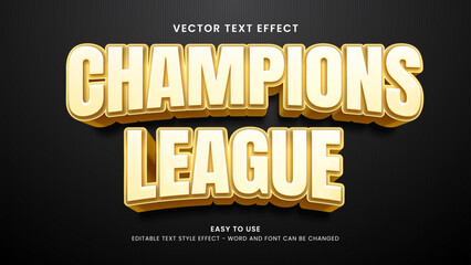 chmpions league editable text effect 3d  © cuplis design