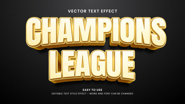 chmpions league editable text effect 3d 