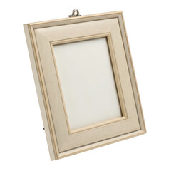 Fototapeta premium Empty wooden picture frame with decorative carving