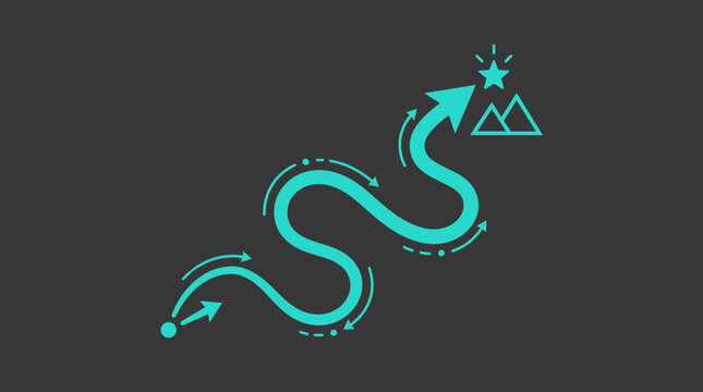 a blue snake with an arrow pointing upwards.