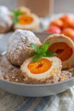 Austrian and czech sweet dessert apricot dumplings