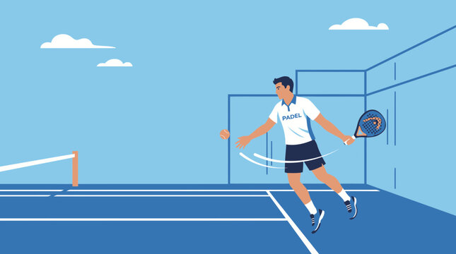 man playing pickleball on court.