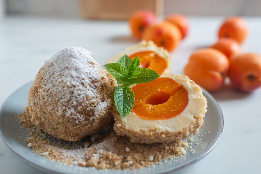 Austrian and czech sweet dessert apricot dumplings