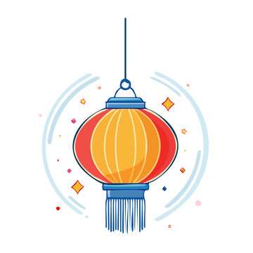 Flat design lighthouse with sun rays vector