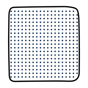A simple square frame with a blue polka dot pattern