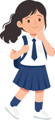 Obraz premium little student girl with a school uniform