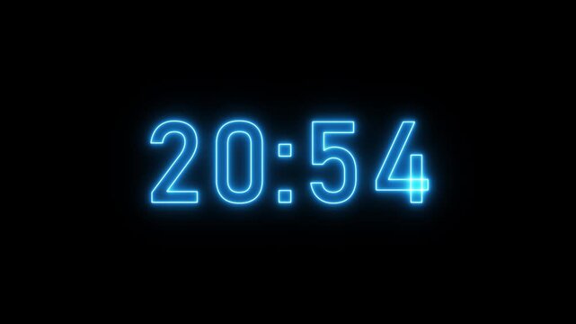 21 minutes countdown timer, 21 minute to 20 minutes stopwatch displays a timer counting down.