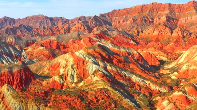 Aerial Drone View of Zhangye Rainbow Mountains &ndash; China&rsquo;s Colorful Danxia LandformSurreal Earth Layers from Above: China&rsquo;s Most Colorful Rock Formations