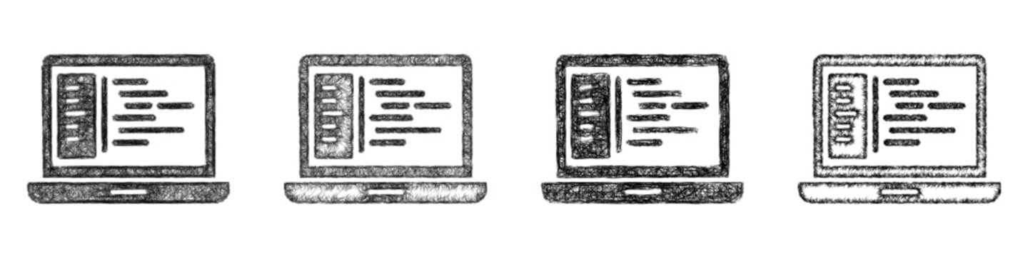 Sketch code editor icon design set