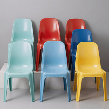 Steampunk Plastic Chair. Retro Plastic Chairs In A Vintage Setting