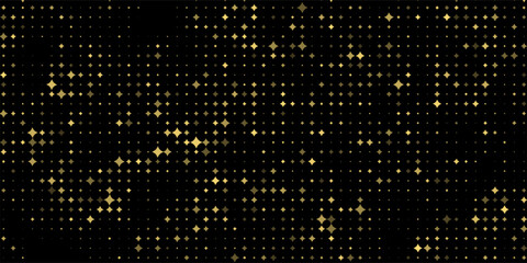 Golden stars and sparkles, magic star dust background, light effect with flares. © Qomariyah .