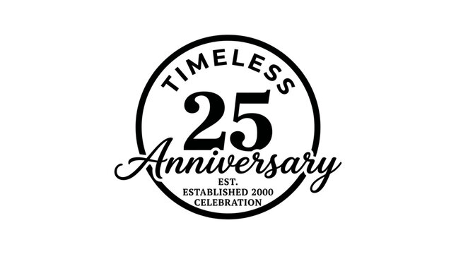 Timeless 25th anniversary celebration logo design.