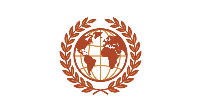 International Emblem Globe Laurel Wreath Global Organization Unity Diplomacy