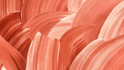 Obraz premium Vibrant strokes of warm coral hues create a beautiful canvas