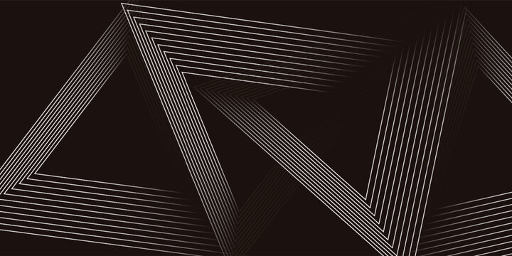 Abstract background with multiple overlapping white concentric triangle geometric patterns on a dark brown surface, creating a modern and sleek tunnel effect.