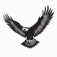 Obraz premium Soaring Eagle with Extended Wings Vector Illustration Design