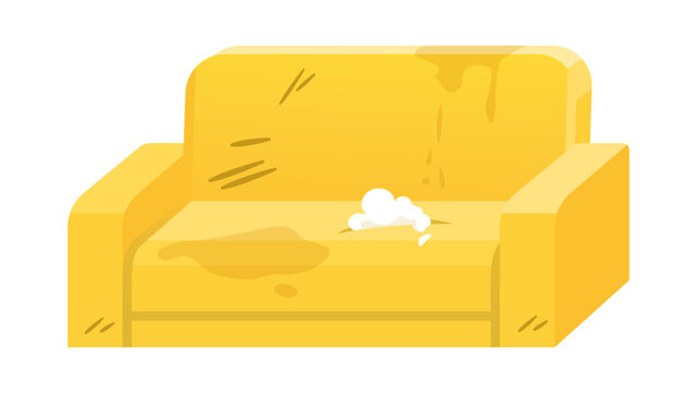 Sustainable waste management solution for a discarded faulty sofa showing how large furniture disposal can transition into organized material reclamation