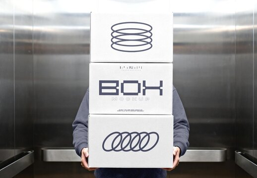Delivery Box Mockup For Packaging And Branding Design