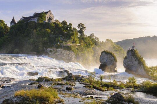 Rhine Falls with Laufen Castle, at Schaffhausen, Canton of Schaffhausen, Switzerland