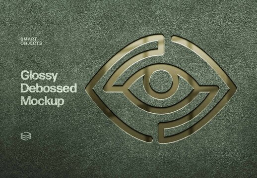 Glossy Debossed Mockup For Logo And Branding Design