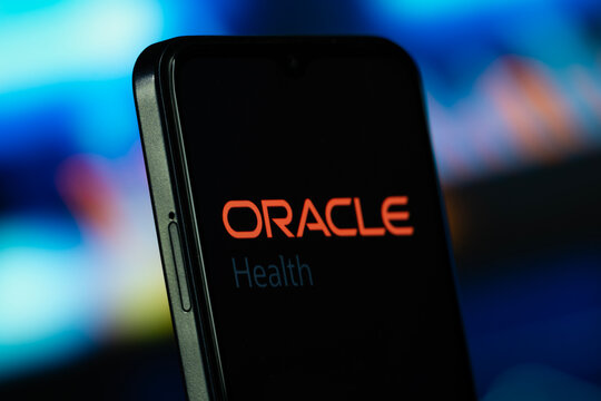 Dhaka, Bangladesh- 10 June 2026: Oracle logo is seen on a smartphone.