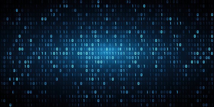 Abstract digital background with blue binary code stream