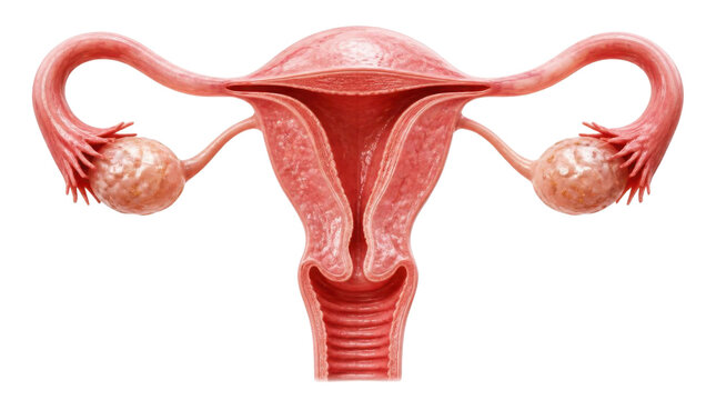Female reproductive system anatomy diagram with uterus fallopian tubes and ovaries