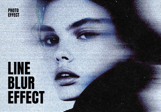 Line Print Photo Effect For Poster And Social Media Design