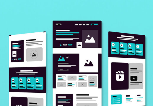 Modern Website Wireframe UI UX Design Template