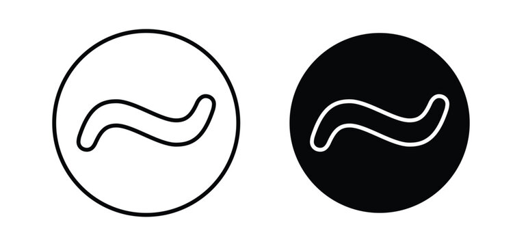 Tilde vector icon set black filled and outlined style.