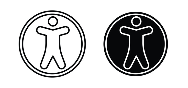 Universal access vector icon set black filled and outlined style.