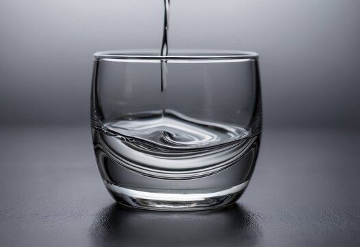 Close-up of a transparent wine glass filled with water